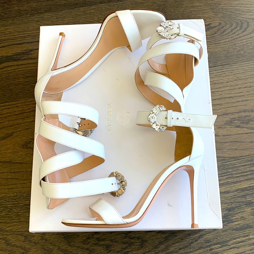 Gianvito Rossi Portofino Strappy White Stiletto Sandal 37
